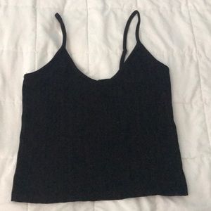 Basic black tank with vertical black detailing
